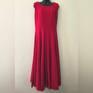 Vintage J. Peterman Red Sleeveless Dress Size 16